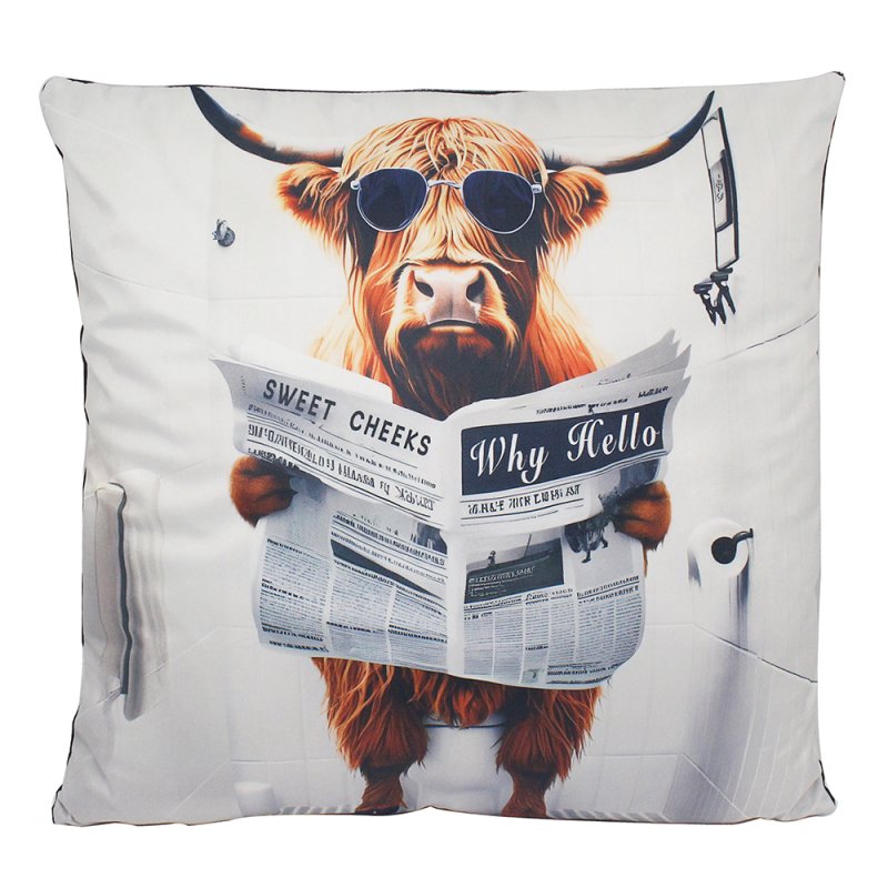 Pillow Cushion Sofa Bed Highland Cow in the Loo