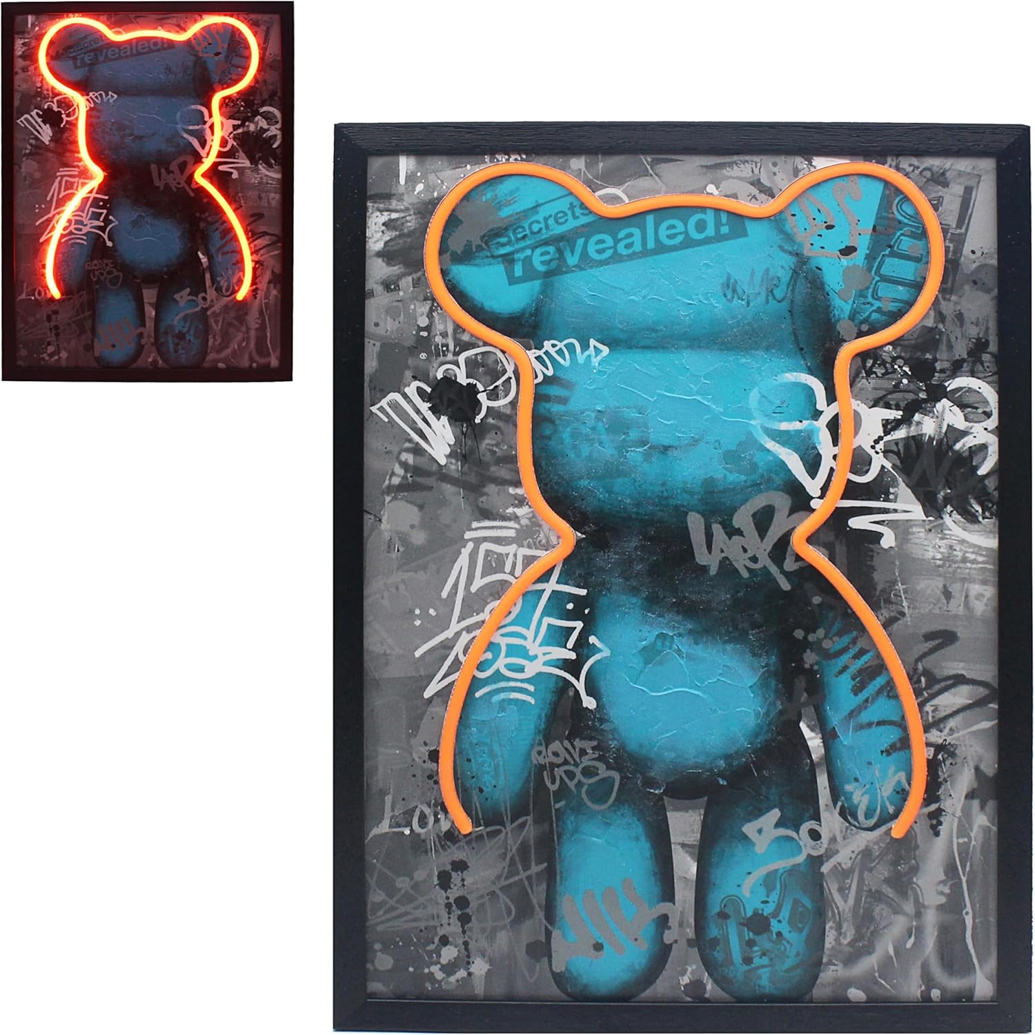 60x35cm Hanging Poster Street Bear Wall Art