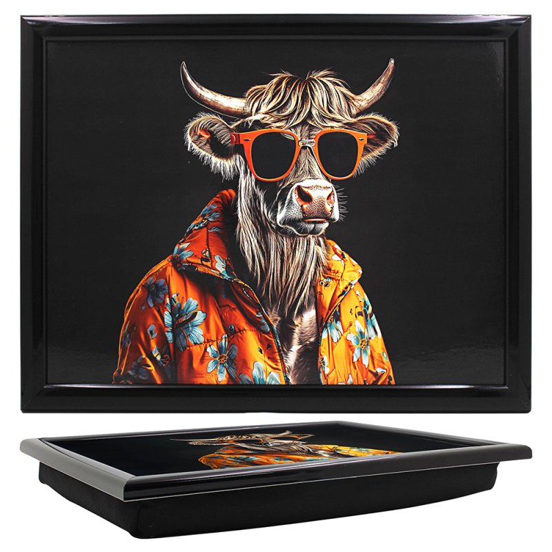 Cushioned Lap Tray Bean Bag Highland Cow Hawaiian