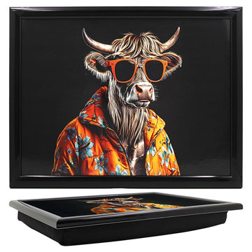 Cushioned Lap Tray Bean Bag Highland Cow Hawaiian