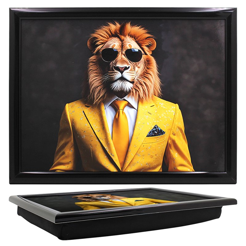Cushioned Lap Tray Bean Bag Lion Bling