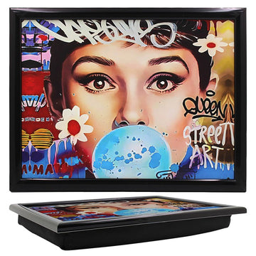 Cushioned Lap Tray Bean Bag Fashion Audrey Icon Hepburn