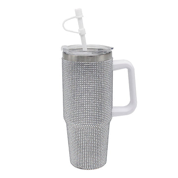 Travel Mug 900ml Silver Rhinestone Glitter Tumbler