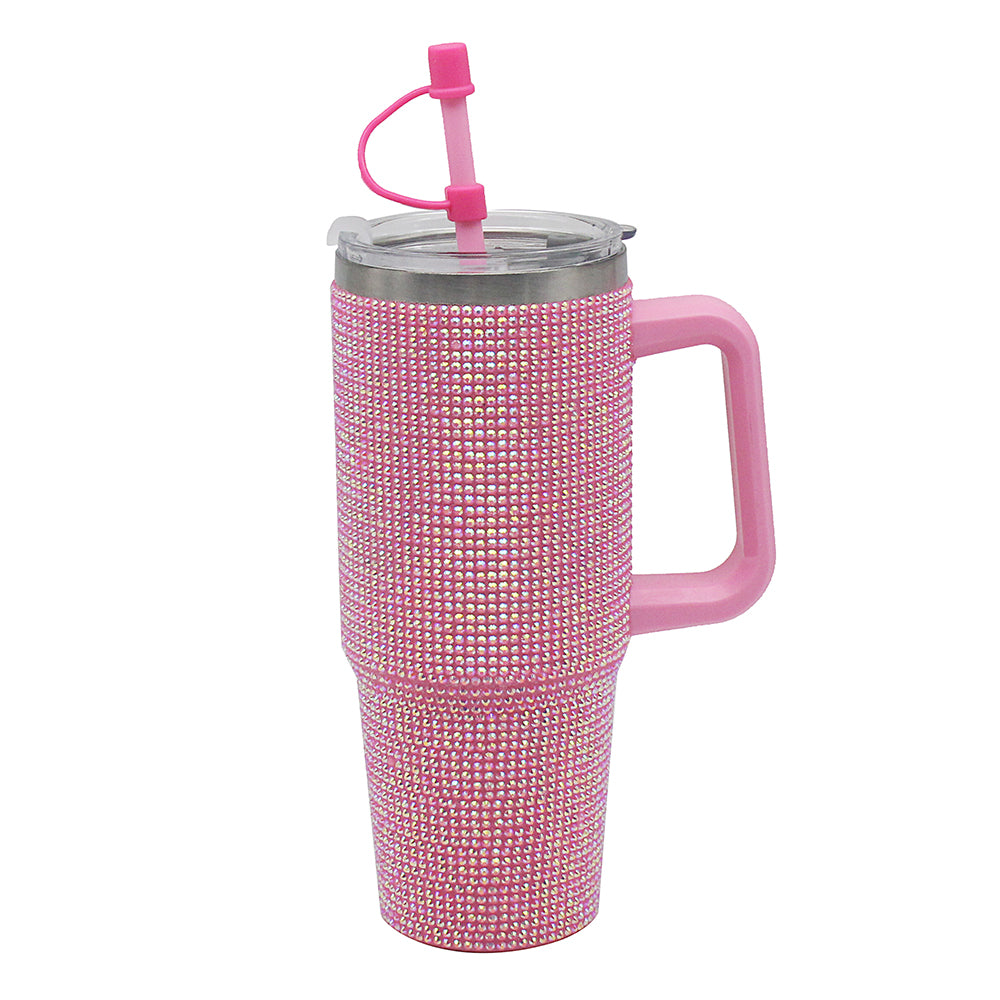 Travel Mug 900ml Pink Rhinestone Glitter Tumbler