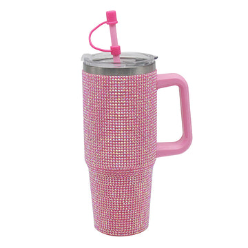 Travel Mug 900ml Pink Rhinestone Glitter Tumbler