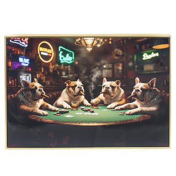 70x50cm Hanging Poster Bulldogs Playing Poker Cards Wall Art