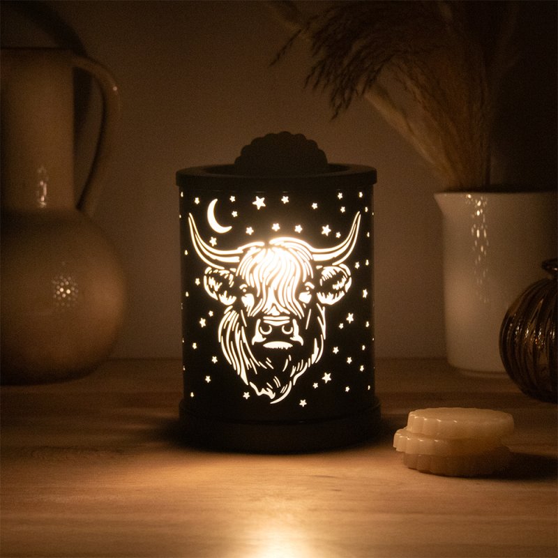 Desire Aroma Lamp Black Highland Cow Electric Wax Melt Oil Burner