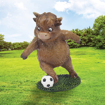 Figurine Highland Cow Football Animal Ornament