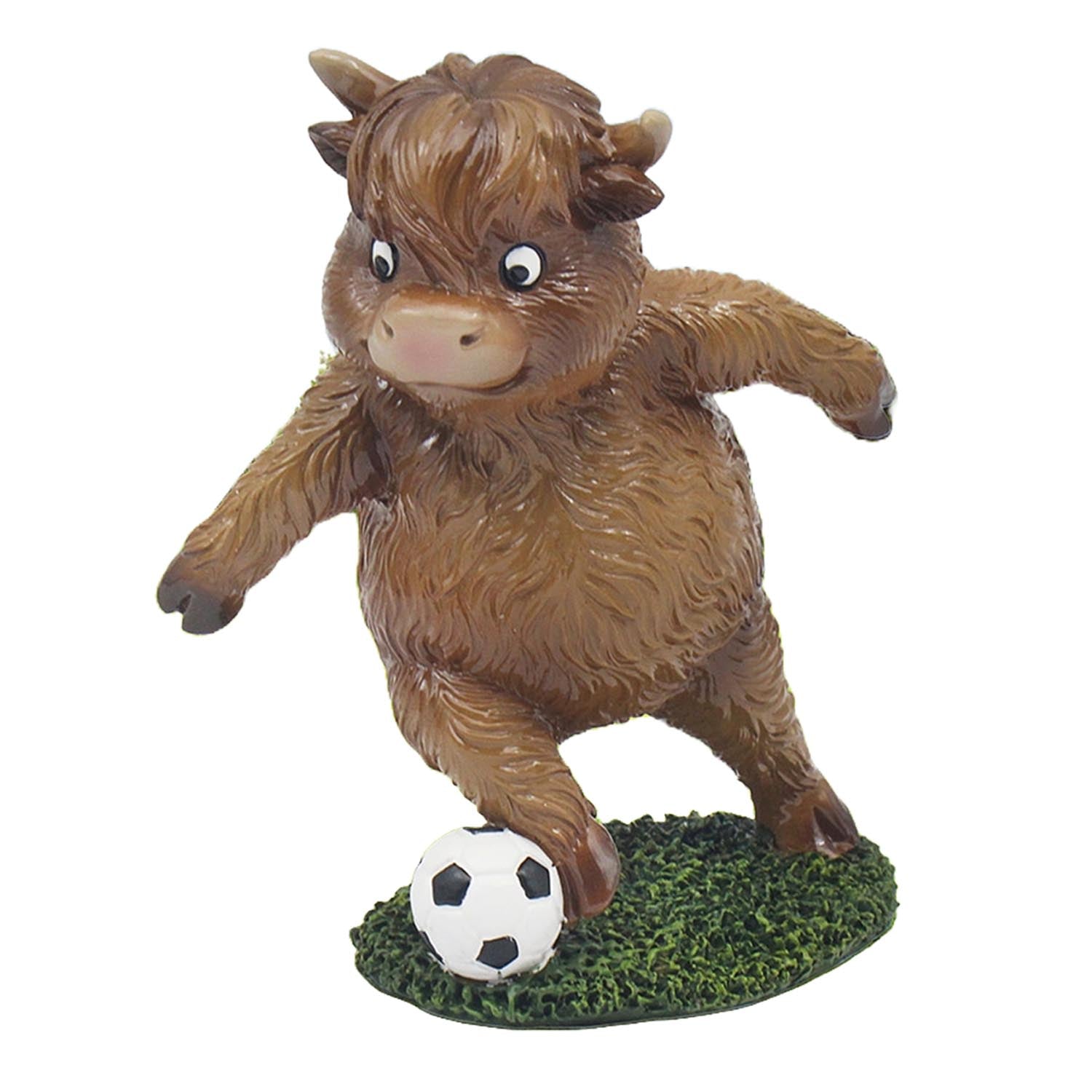 Figurine Highland Cow Football Animal Ornament