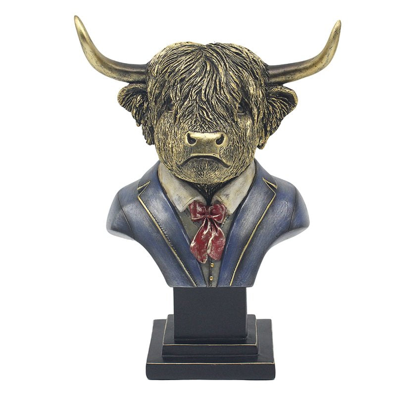 Highland Cow Bust Resin Figurine