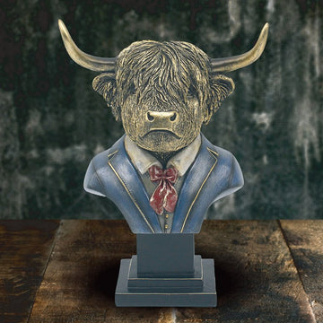 Highland Cow Bust Resin Figurine