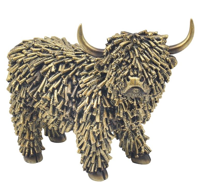Standing Highland Cow Resin Figurine