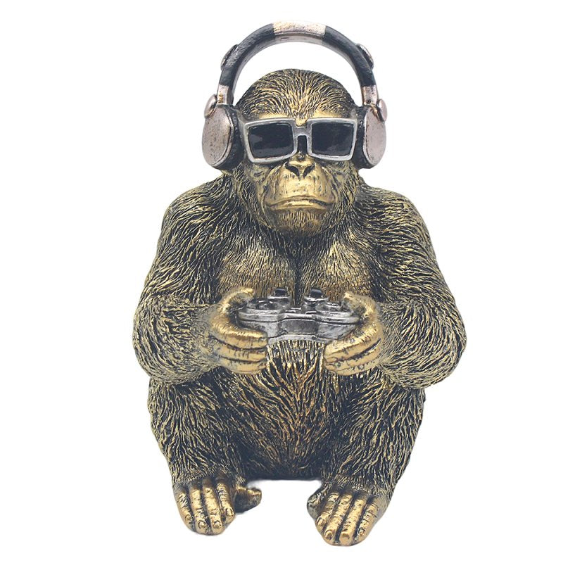 Gorilla Gamer Resin Figurine