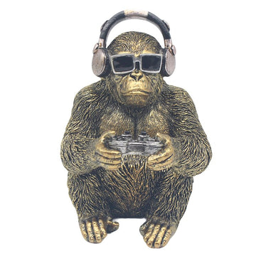 Gorilla Gamer Resin Figurine