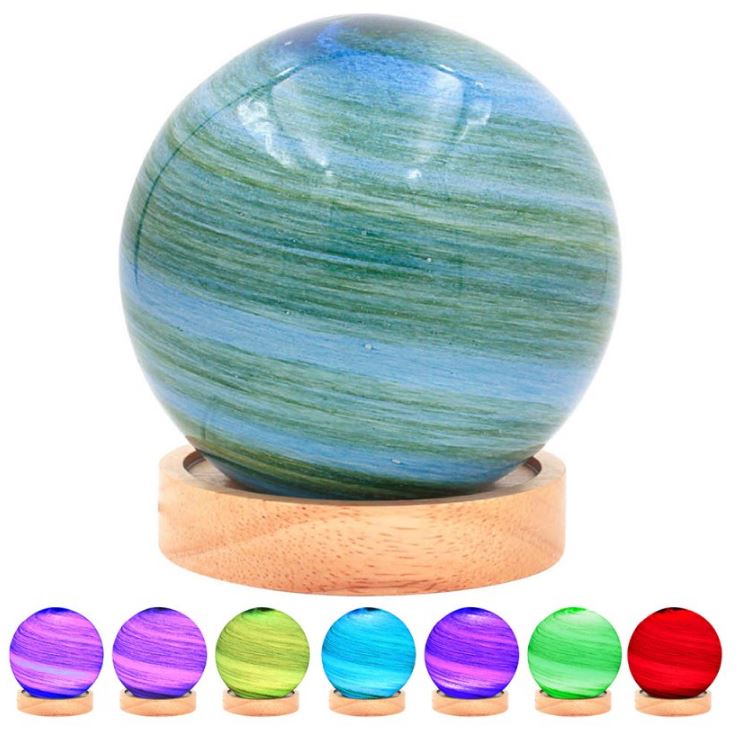 12cm Green Colour Changing Planetary Glass LED Lamp