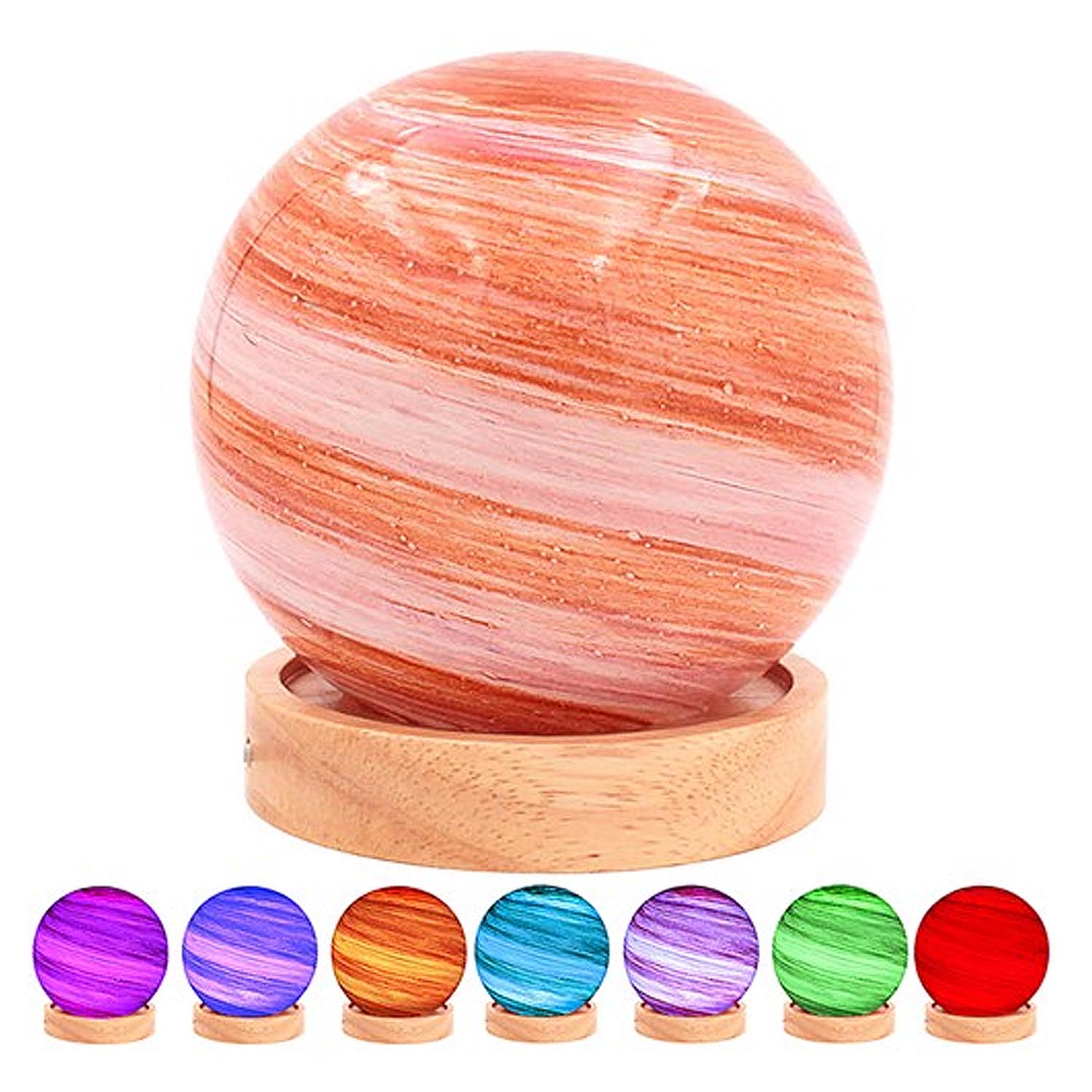 12cm Pink Colour Changing Planetary Glass LED Lamp