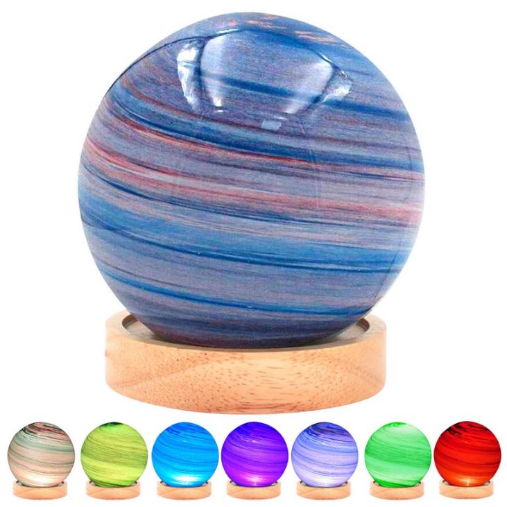 12cm Blue Colour Changing Planetary Glass LED Lamp