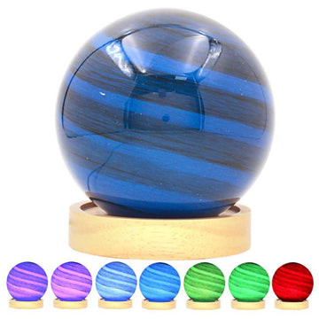 12cm Dark Blue Colour Changing Planetary Glass LED Lamp