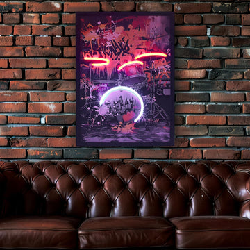 40x60cm Hanging Poster Rock Drum Kit Wall Art