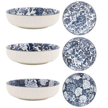 22cm Fleur Vintage Floral Ceramic Bowl - Random Design