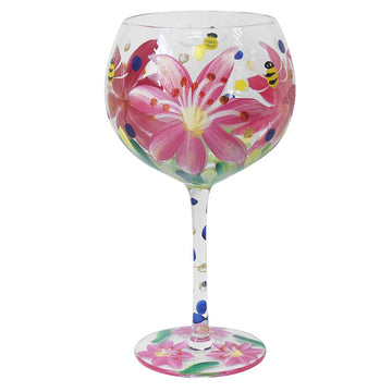 Lynsey Johnstone Hand Painted Lilies 600ml Gin Cocktail Glass