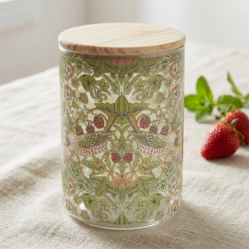 Medium William Morris Strawberry Thief Glass Canister