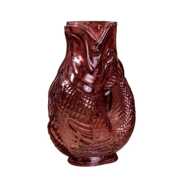 24cm Pink Glass Fish Flower Vase