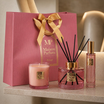 Rouge Reed Diffuser Scented Candle & Spray Home Fragrance Gift Set