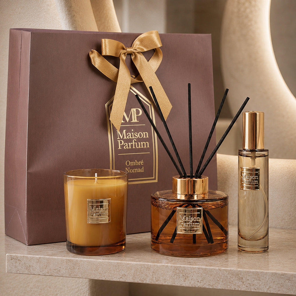 Ombre Nomad Reed Diffuser Candle & Room Spray Fragrance Gift Set