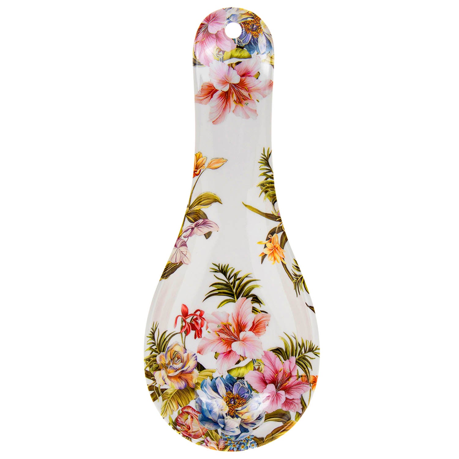 24x9 cm Lily Rose Melamine Floral Design Spoon Rest