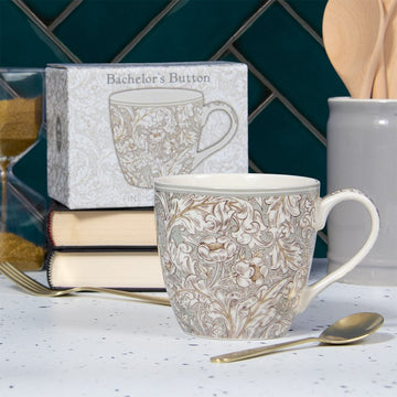 Breakfast Coffee Mug 450ml Ceramic Bachelors Button