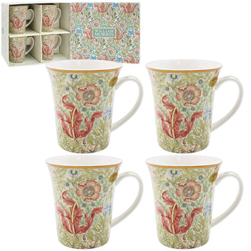 W. Morris Compton Porcelain 4-Set Coffee Mugs