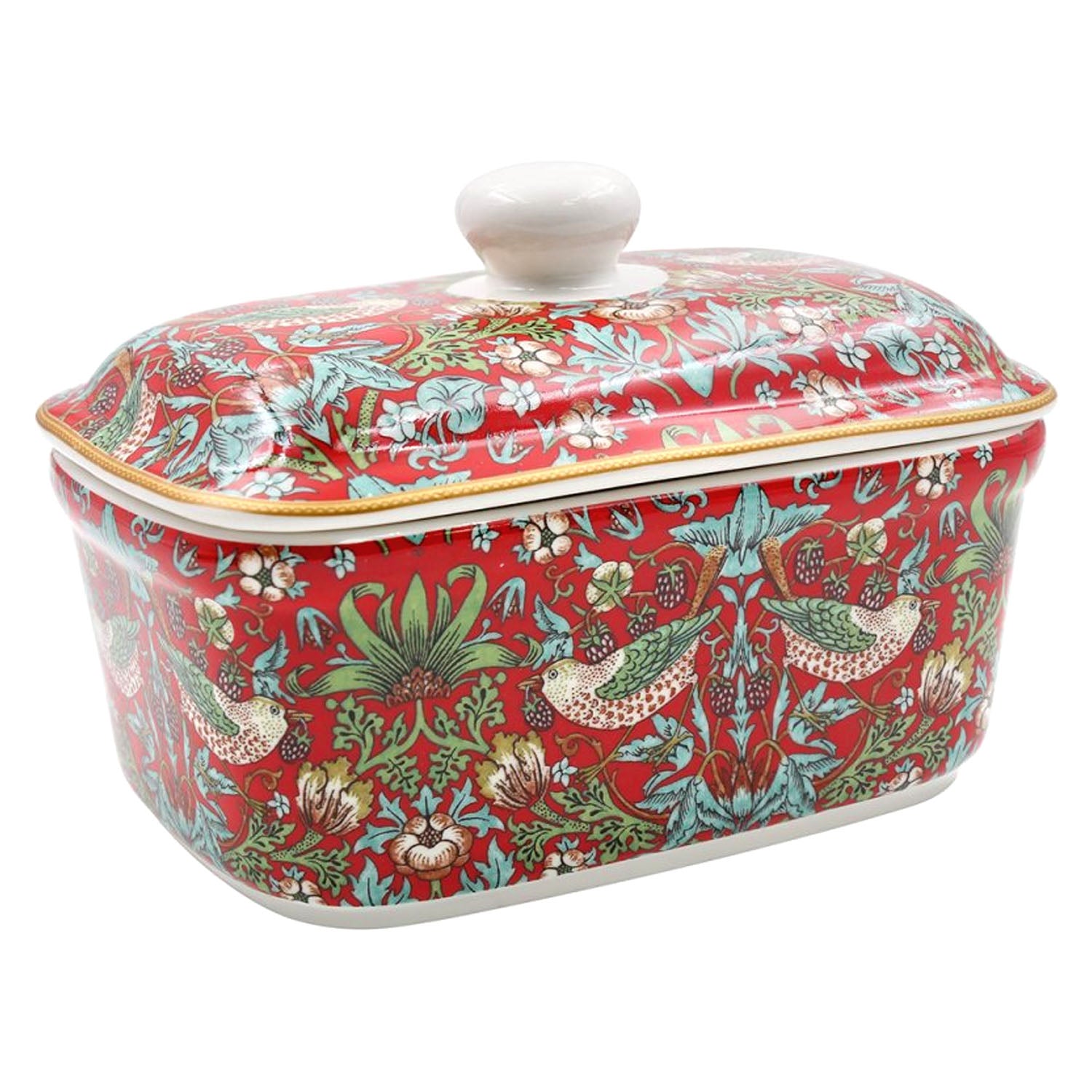 Strawberry Thief Fine China Butter Dish