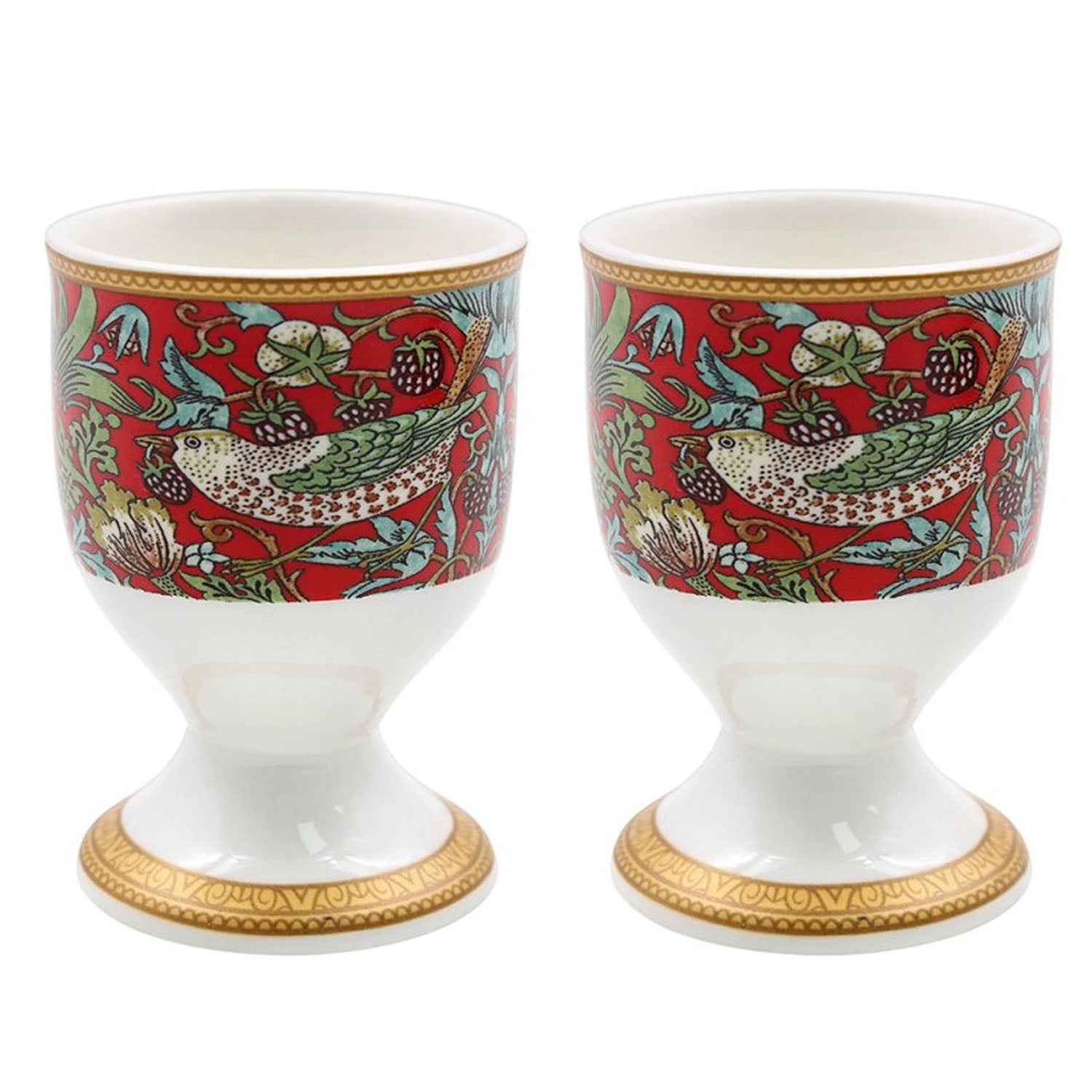 William Morris Strawberry Thief Fine China Set of 2 Egg Cups