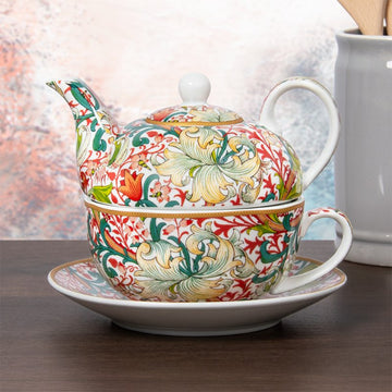 Golden Lily Tea for One Set Ceramic