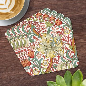 Set of 4 Golden Lily Coasters