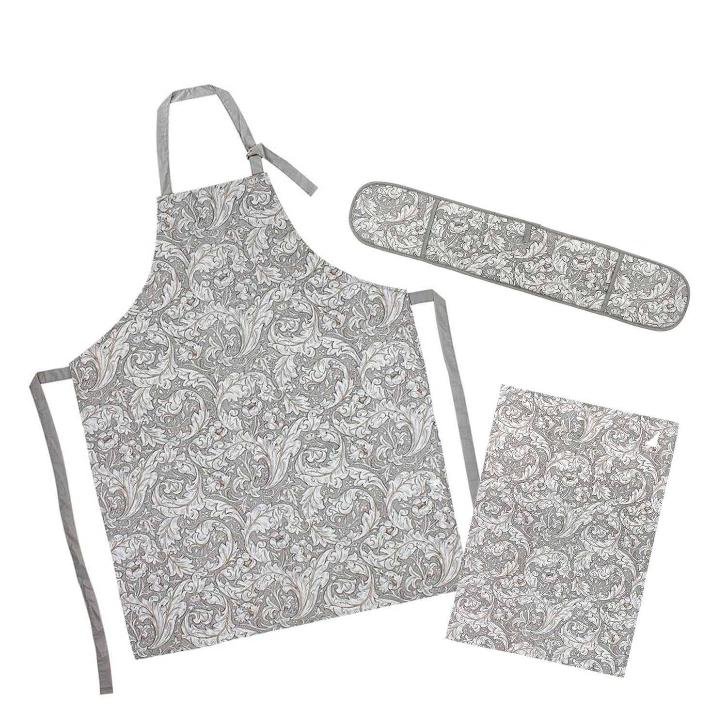 3-pc William Morris Bachelors Button Double Glove, Apron & Table Cloth Set