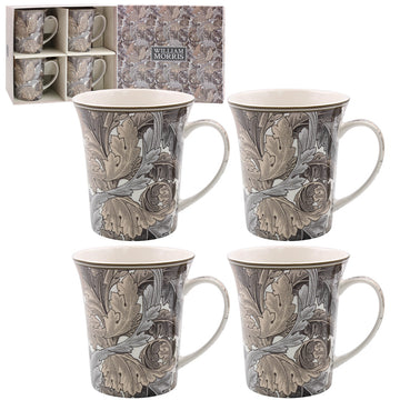 12-pc Set W Morris Acanthus Fine China Mugs Cork Placemat Ceramic Coasters