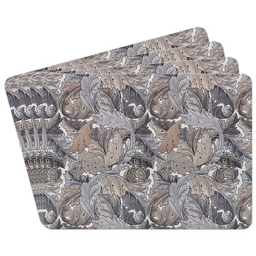 William Morris Acanthus 4 Ceramic Coasters & 4 Cork Placemats Set
