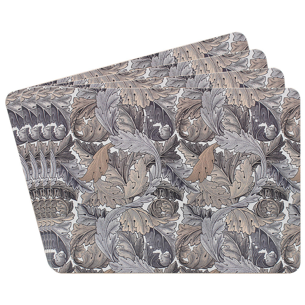 William Morris Acanthus 4pcs Brown Victorian Cork Placemats