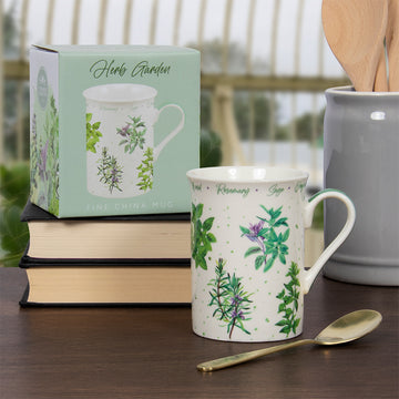 6pc 275ml Green Herbs Fine China Mug