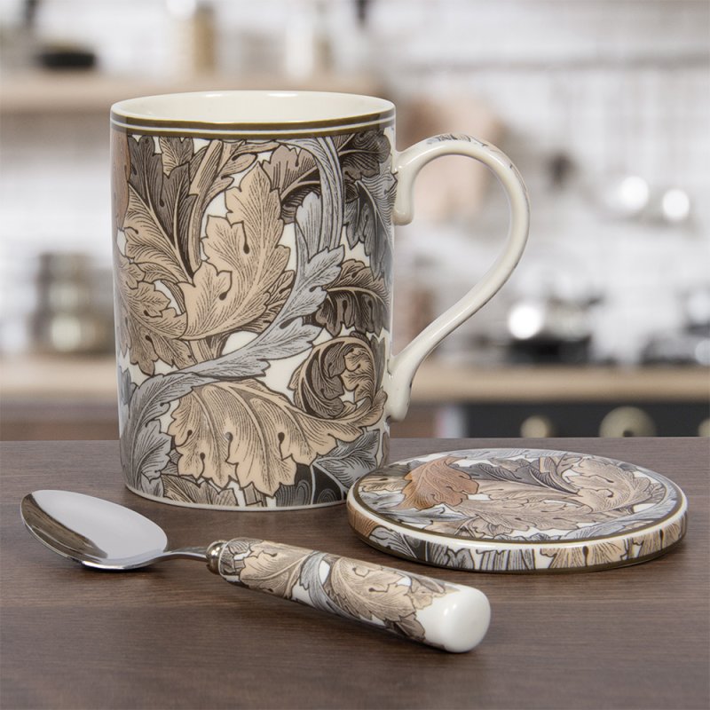 William Morris Acanthus Mug w/ Coaster Spoon Set