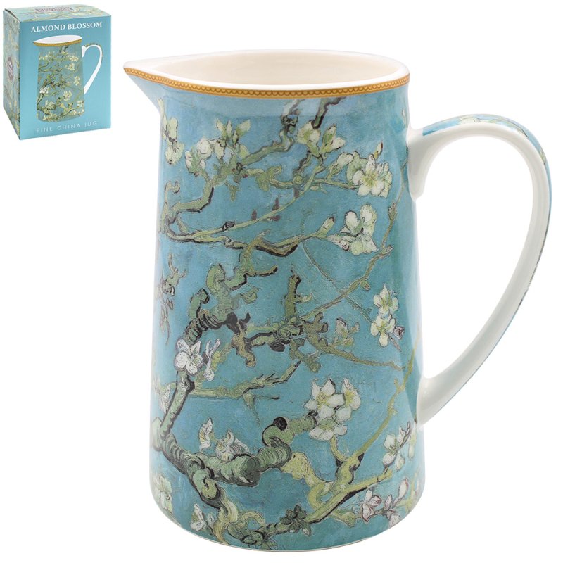 Van Gogh Almond Blossom Ceramic Jug Vase Blue