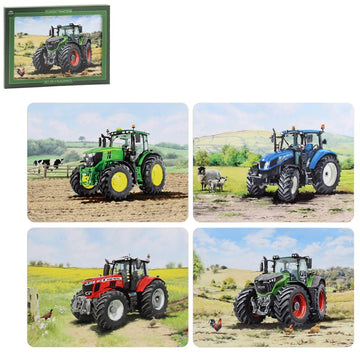 Set of 4 Vintage Tractors Cork Back Placemats