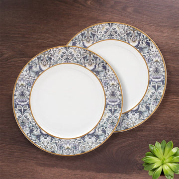 2Pcs William Morris Lodden Floral Porcelain Dinner Plates
