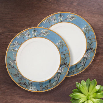 2Pcs Van Gogh Almond Blossom Porcelain Side Plates