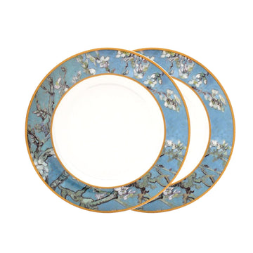 2Pcs Van Gogh Almond Blossom Porcelain Side Plates