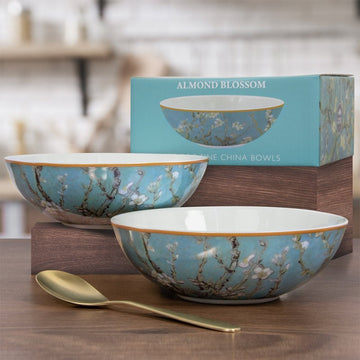 Set of 2 Van Gogh Almond Blossom Porcelain Bowls