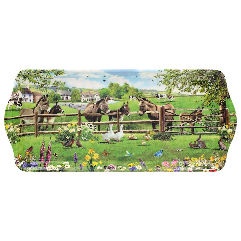 Farm Donkeys Melamine Medium Rectangular Serving Tray