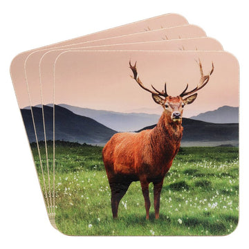 Highland Stag Set of 4 Cork Coasters